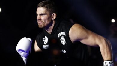 Rico Verhoeven walks to the ring for his GLORY fight against Artem Vakhitov
