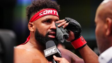 Waldo Cortes-Acosta is interviewed after a TKO win at UFC Vegas 110