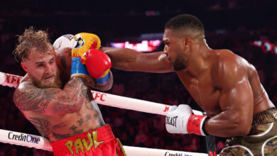 Anthony Joshua punches Jake Paul