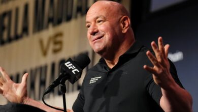 Dana White speaks at the UFC 322 pre-fight press conference