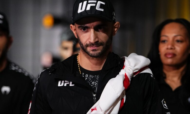 Giga Chikadze walks to the Octagon for his fight at UFC Vegas 112