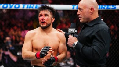 Henry Cejudo speaks with Joe Rogan after his loss at UFC 323