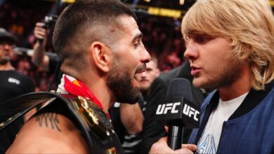 Ilia Topuria and Paddy Pimblett face off in the Octagon at UFC 317