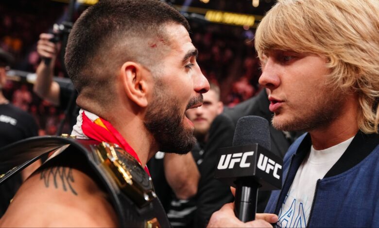 Ilia Topuria and Paddy Pimblett face off in the Octagon at UFC 317