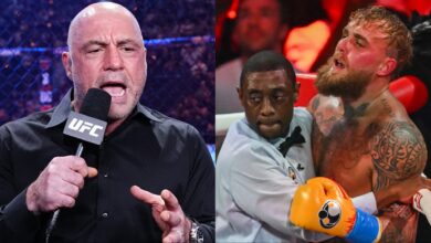 Joe Rogan commentates at UFC 300, opposite Jake Paul