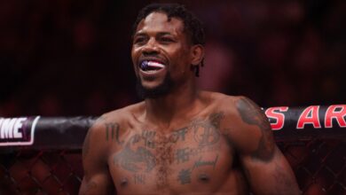 Kevin Holland enters the Octagon for his fight against Mike Malott at UFC Vancouver