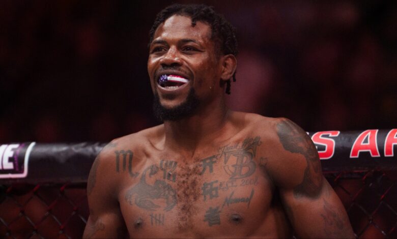 Kevin Holland enters the Octagon for his fight against Mike Malott at UFC Vancouver