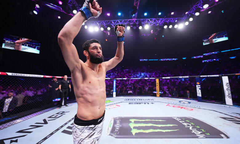 Khamzat Chimaev enters UFC Octagon