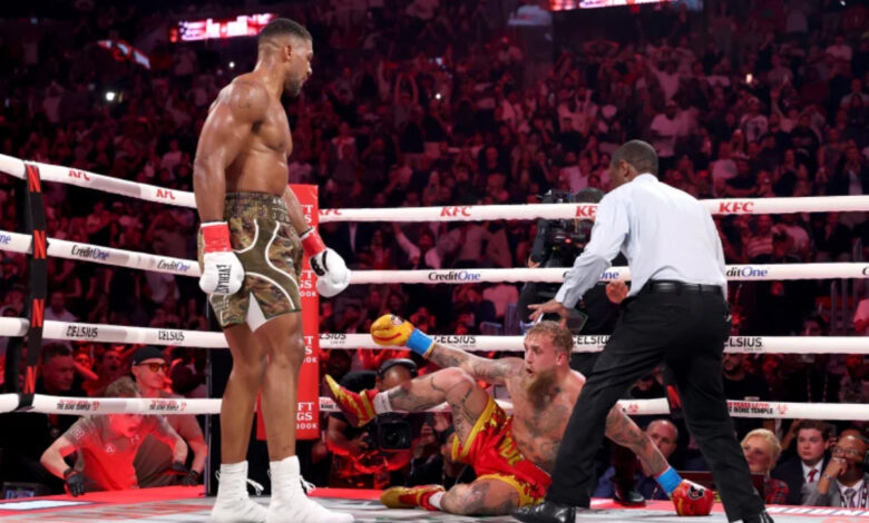 Anthony Joshua drops Jake Paul