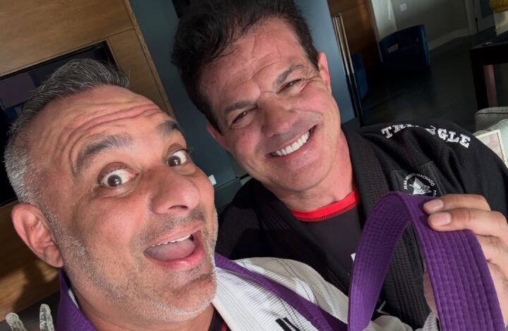 Comedian Russell Peters Promoted To BJJ Purple Belt By Jean Jacques Machado