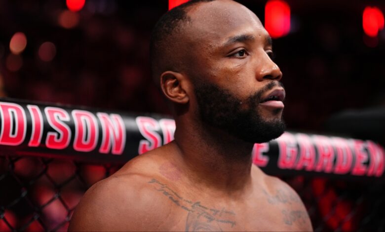 Leon Edwards enters the Octagon for his fight at UFC 322