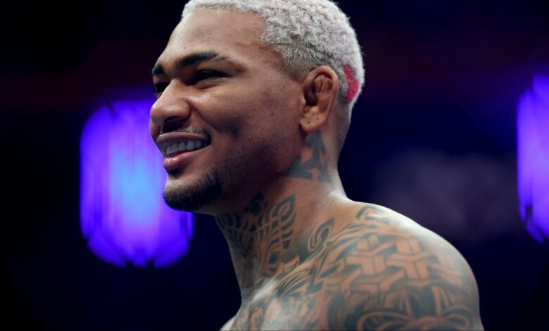 Michael Morales enters the Octagon for his fight at UFC 322