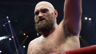 Tyson Fury enters the ring for his rematch against Oleksandr Usyk