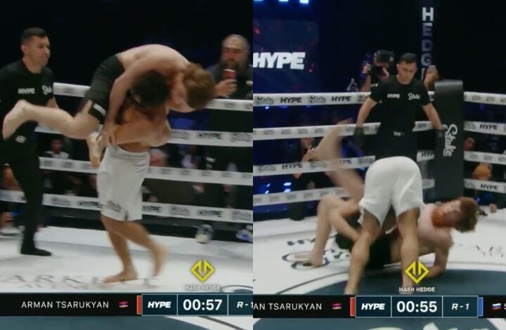 (WATCH) Arman Tsarukyan Manhandles “Shara Bullet” With A Vicious Body Slam