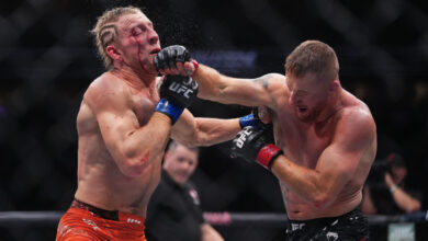Paddy Pimblett takes punch from Justin Gaethje at UFC 324
