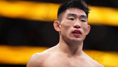 Song Yadong enters the Octagon for his fight at UFC 324