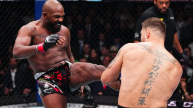 Jon Jones Kicks Stipe Miocic at UFC 309