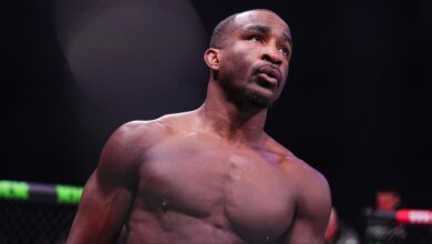 Geoff Neal enters the Octagon for his fight at UFC 308