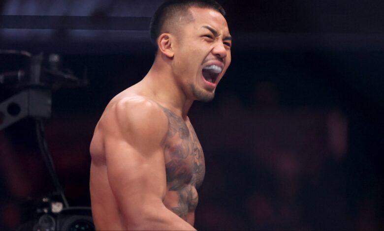 Joshua Van celebrates a win over Alexandre Pantoja at UFC 323