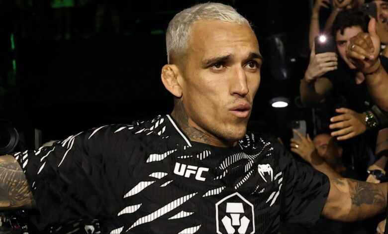 Charles Oliveira watches to the Octagon at UFC Rio