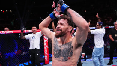 Mauricio Ruffy celebrates UFC 325 win