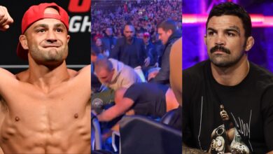 Eddie Alvarez and Mike Perry brawl ringside at a BKFC event