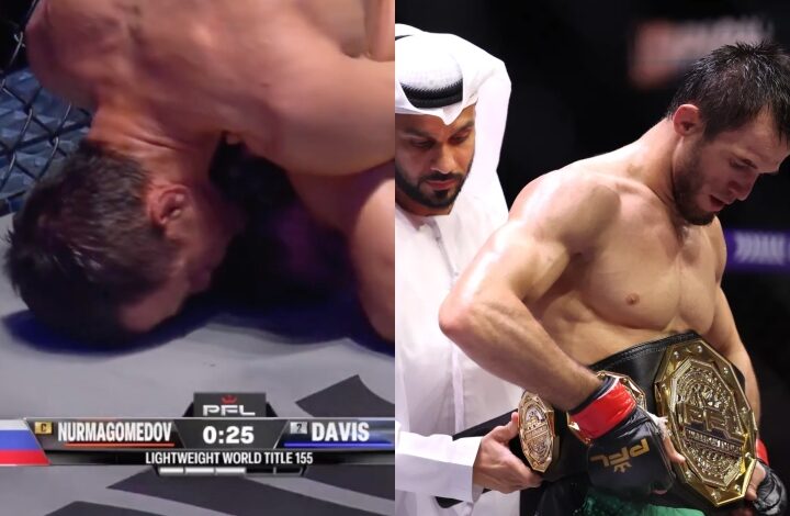 (WATCH) Usman Nurmagomedov Chokes Out Alfie Davis, Retains PFL Title