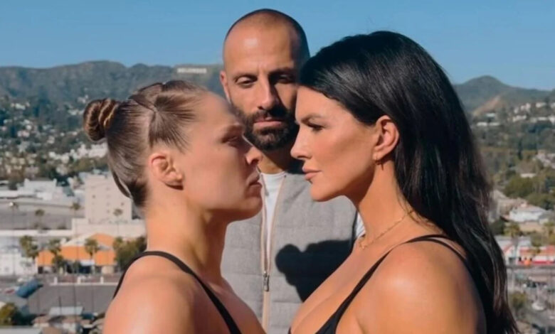 Ronda Rousey and Gina Carano staredown